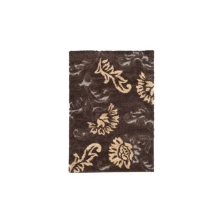Safavieh Shag Dark Brown and Smoke Rectangular Indoor Machine Made Area Rug (Common 8 x 10; Actual 96 in W x 120 in L x 0.75 ft Dia)