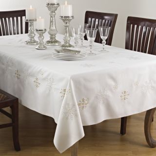 Ribon Rose Design Embroidered Tablecloth