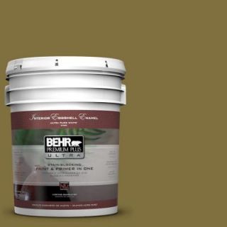 BEHR Premium Plus Ultra 5 gal. #S H 390 Italian Olive Eggshell Enamel Interior Paint 275305