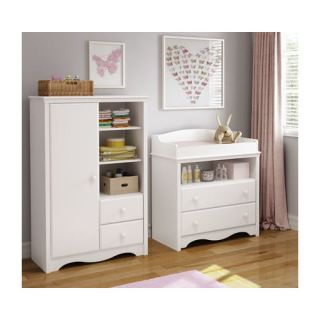 South Shore Heavenly Changing Table and Armoire with Drawers