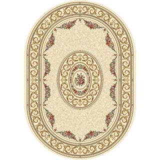 Winifred Ivory 5 ft. 3 in. x 7 ft. 7 in. Oval Indoor Area Rug 9172955310