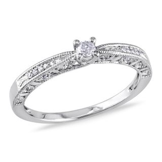 Haylee Jewels Sterling Silver 1/10ct TDW Diamond Solitaire Promise