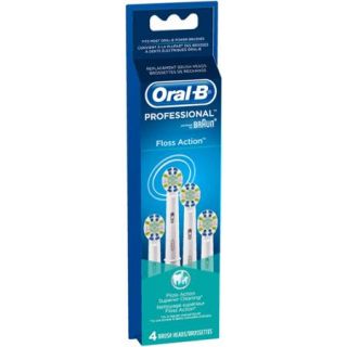Oral B Professional Floss Action Replacement Electric Toothbrush Heads, 4 count