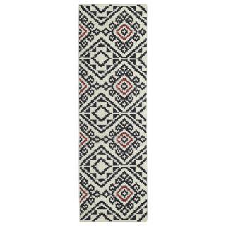 Hand woven Comoros Moroccan Trellis Flatweave Wool Area Rug (26 x 8)