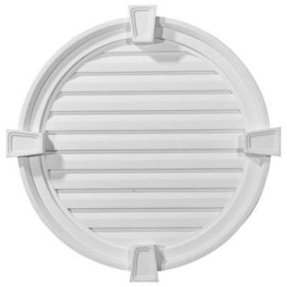Ekena Millwork 2 1/8 in. x in. x in. Functional Round Gable Vent with Keystones GVRO24FK