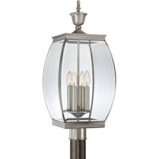 Filament Design Monroe 4 Light Pewter Outdoor Incandescent Post Lantern CLI GH8200582