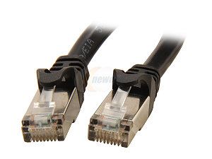 Rosewill RCNC 12002 3 ft. Cat 6A Black Shielded Cat 6A Screened Shielded Twist Pairing (SSTP) Enhanced 550MHz Network Ethernet Cables