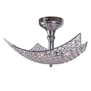 Light Chrome Crystal Flush Mount with Clear European Crystals