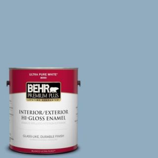 BEHR Premium Plus 1 gal. #BIC 10 Cotton Denim Hi Gloss Enamel Interior/Exterior Paint 840001