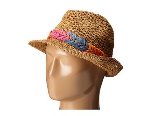 Steve Madden Fedora with Cehvron Band Natural/Multi