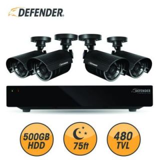 Defender 4 Channel 500GB Hard Drive Surveillance System with (4) 480 TVL Cameras DISCONTINUED 21020