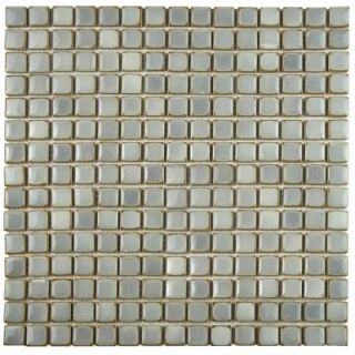 Merola Tile Hudson Edge Grey Eye 12 3/8 in. x 12 3/8 in. x 6 mm Porcelain Mosaic Tile FKOLI121