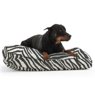 DogSack Rectangle Memory Foam Black/ White Zebra Stripe Twill Pet Bed