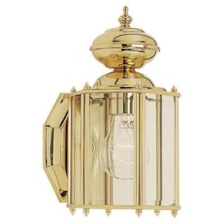 Sea Gull Lighting Classico 1 Light Outdoor Polished Brass Wall Mount Fixture 8507 02