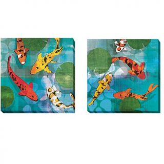 Tandi Venter "Lucky Koi I & II" Gallery Wrapped Giclee Canvas Wall Art Set    8019682