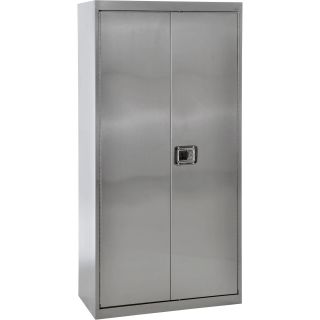 Sandusky Buddy Stainless Steel Storage Cabinet — 36in.W x 24in.D x 78in.H, Model# SA4D362478-XX  Storage Cabinets