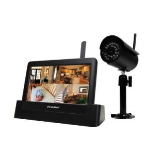 First Alert 4 Channel 800x480p Surveillance System with (1) Wireless Indoor/Outdoor Camera and 7 in. LCD Monitor DWH 471
