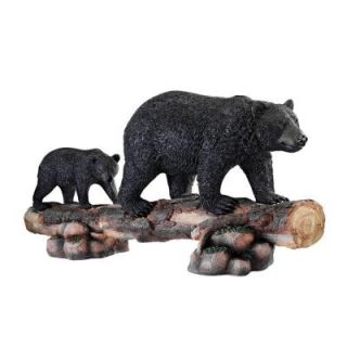 Design Toscano 37 in. W x 11 in. D x 19 in. H Mother Black Bear and Cub Garden Statue KY1819