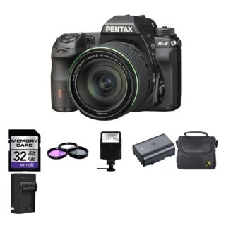 Pentax K 3 Digital SLR Camera with 18 135mm Lens/ 2 Batteries/ 32GB
