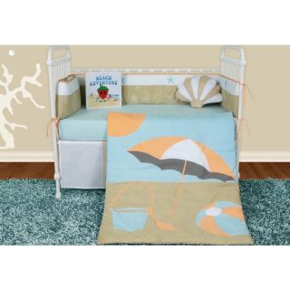 Snuggleberry Baby Sun and Sand 6 piece Crib Bedding Set with Storybook