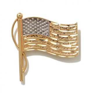 Michael Anthony Jewelry® 10K 2 Tone American Flag Pin   8046176