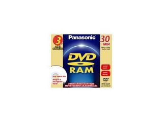 Panasonic 1.4GB DVD RAM 3 Packs Slim Jewel Case Disc Model LM AF30U3
