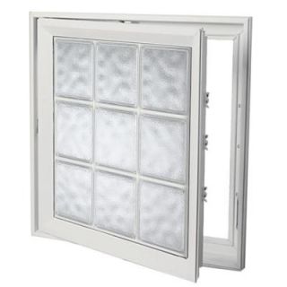 Hy Lite 21 in. x 45 in. Acrylic Block Right Casement Vinyl Window   White 8CS2145WHLH1G LH