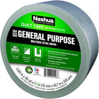 Nashua Tape 2.83 in. x 50 yds. 394 Extra Wide General Purpose Duct Tape in Silver 1207805