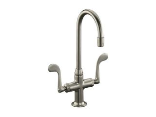 KOHLER K 8761 BN Essex Entertainment Sink Faucet with Wristblade Handles Brushed Nickel  Kitchen Faucet