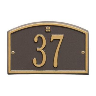 Whitehall Products Cape Charles Rectangular Bronze/Gold Petite Wall 1 Line Address Plaque 1179OG