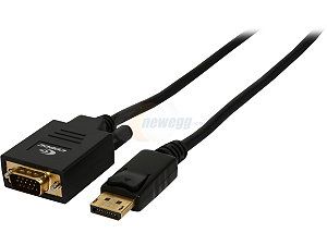 Coboc CL DP2VGA 6 BK 6 ft. DisplayPort to VGA Active Adatper Converter Cable,Gold Plated,Black  DP to VGA   1920 x 1200 Resolution