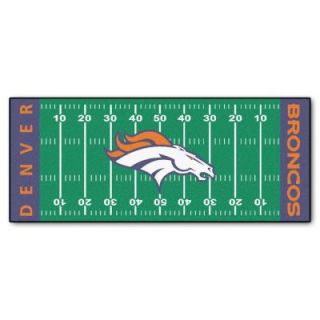 FANMATS Denver Broncos 2 ft. 6 in. x 6 ft. Football Field Rug Runner Rug 7350