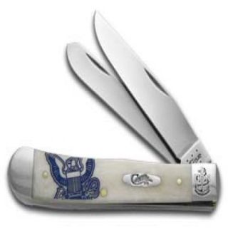 CASE XX U.S. Navy Insignia Natural Bone Trapper Stainless Pocket Knife Knives