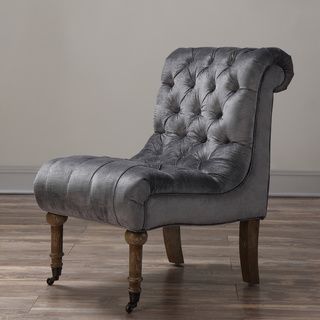 Vivi Grey Velvet Slipper Chair  ™ Shopping   Great Deals