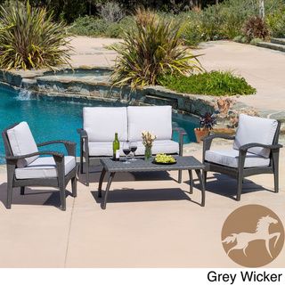 Christopher Knight Home Honolulu Outdoor 4 piece Wicker Seating Set