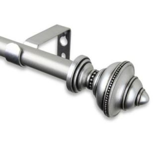 Rod Desyne 28 in.   48 in. Telescoping 5/8 in. Curtain Rod Kit in Satin Nickel with Palace Finial 5708 285