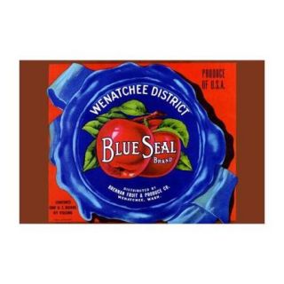Wenatchee District Blue Seal Brand Apples Print (Black Framed Poster Print 20x30)