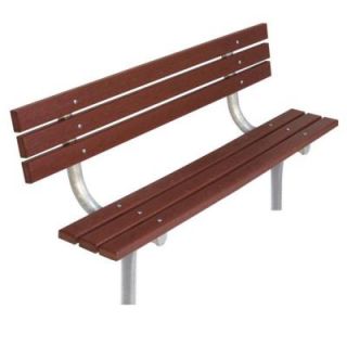 Ultra Play 6 ft. Brown Commercial Park In Ground Recycled Plastic Bench with Back Surface Mount G940S BRN6