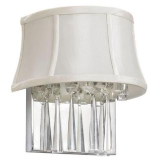 Radionic Hi Tech Julia 2 Light Polished Chrome Crystal Sconce with Pearl Bell Shade JUL92W PC 140