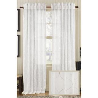 Fine Living Ivory STAR STITCH Cotton Rod Pocket Curtain   50 in.W x 84 in. L 162