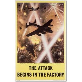 Trademark Fine Art "Attack Begins in Factory Propaganda Poster" Canvas Art