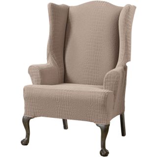 Sure Fit Stretch Crocodile Wing Chair Slipcover   Shopping