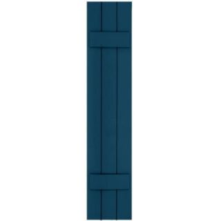 Winworks Wood Composite 12 in. x 58 in. Board & Batten Shutters Pair #637 Deep Sea Blue 71258637