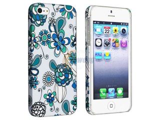 Insten Snap on Rubber Coated Case Cover Compatible with Apple iPhone 5 / 5S, Flower Rear Style 56