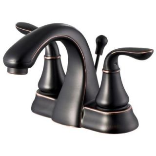 Ultra Faucets Arc Collection 4 in. Centerset 2 Handle Bathroom Faucet with Pop Up Drain Oil Rubbed Bronze 15710346