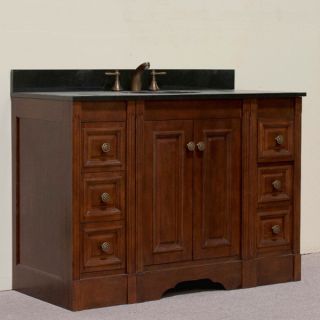 Natural Granite Top 48 inch Single Sink Traditional Style Bathroom