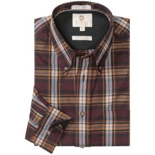 Viyella Cotton Wool Multi Windowpane Sport Shirt   Button Down Collar, Long Sleeve 8197J 65