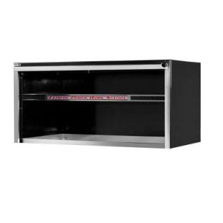 Extreme Tools 55 in. Power Workstation Professional Hutch with Stainless Steel Shelf and Work Surface, Black EX5501HCBK