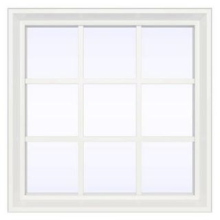 JELD WEN 23.5 in. x 23.5 in. V 2500 Series Fixed Picture Vinyl Window with Grids   White THDJW141600004