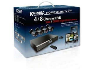 KGuard CA104.V2 C02 4 Ch DVR + 4 CMOS, 420 TVL, Bullet Cameras, Surveillance Kit Solution